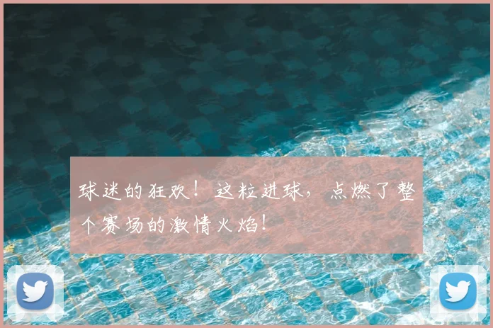 球迷的狂欢!这粒进球,点燃了整个赛场的激情火焰!