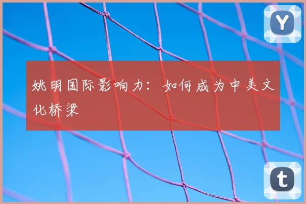 姚明国际影响力:如何成为中美文化桥梁